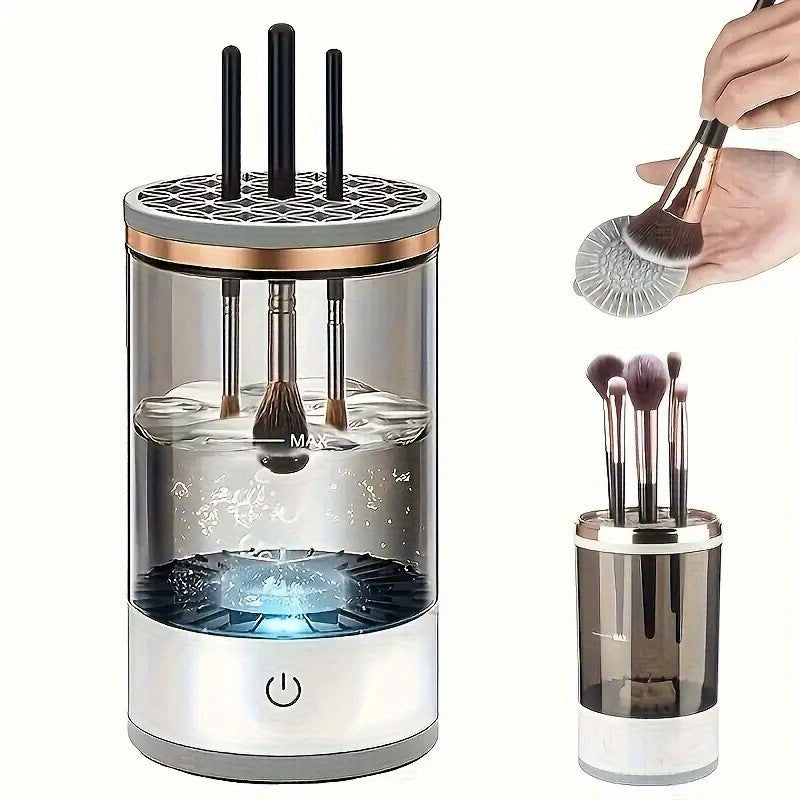 USB-Powered Makeup Brush Cleaner and Dryer All Brush Types Battery-Free Easy Operation Holiday Gift