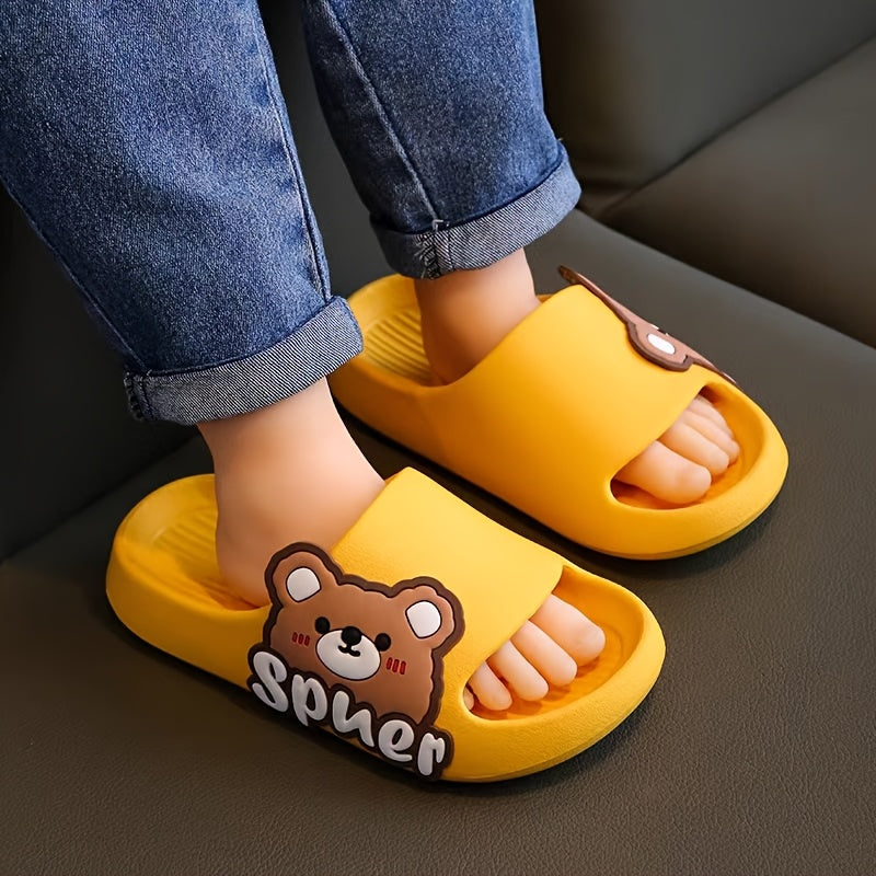Kids Cartoon Bear Slippers Lightweight Non-Slip EVA Casual Home Shoes for Boys and Girls