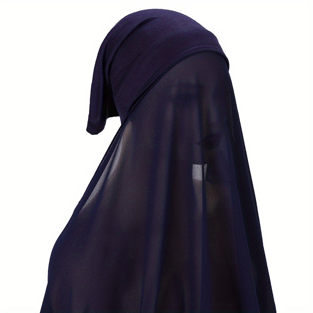 Women's Chiffon Instant Hijab Set with Tube Undercap Lightweight Head Cover
