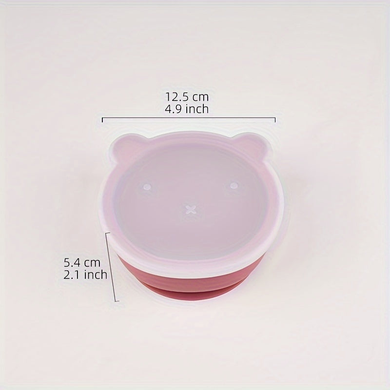 Kids' Silicone Feeding Bowl Set with Lid and Suction Base for Independent Eating