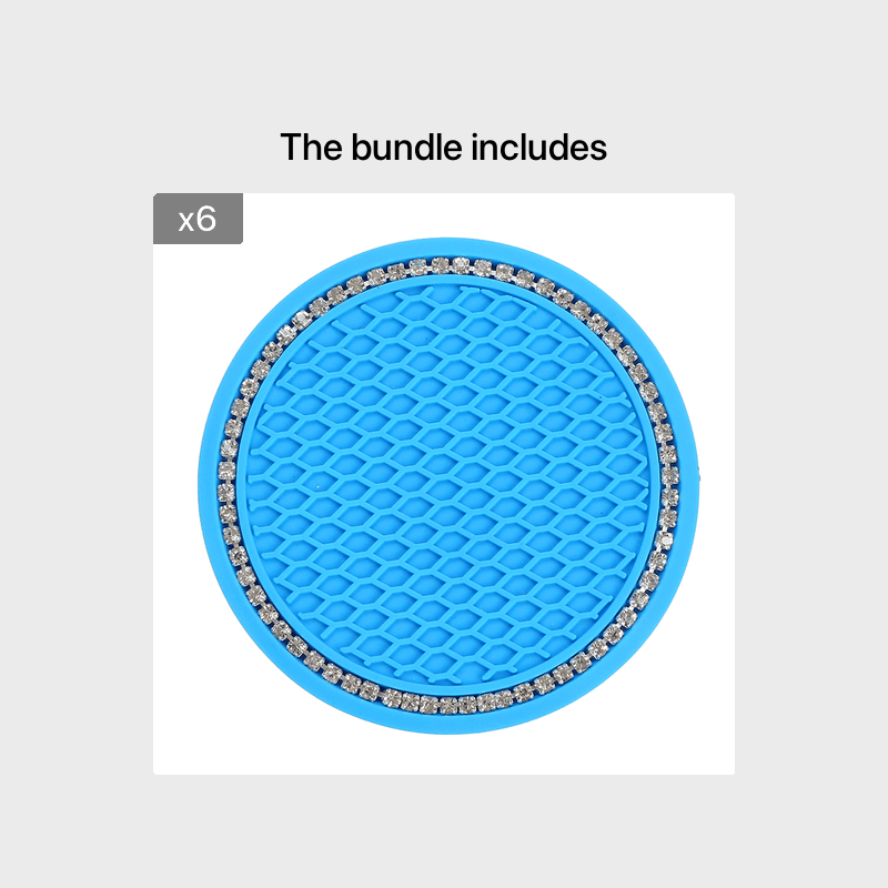 Avtomobil aksessuarlarining doira shaklidagi tarmoq, yumshoq rezina, sirg‘almaslik uchun stakan tutqichlari