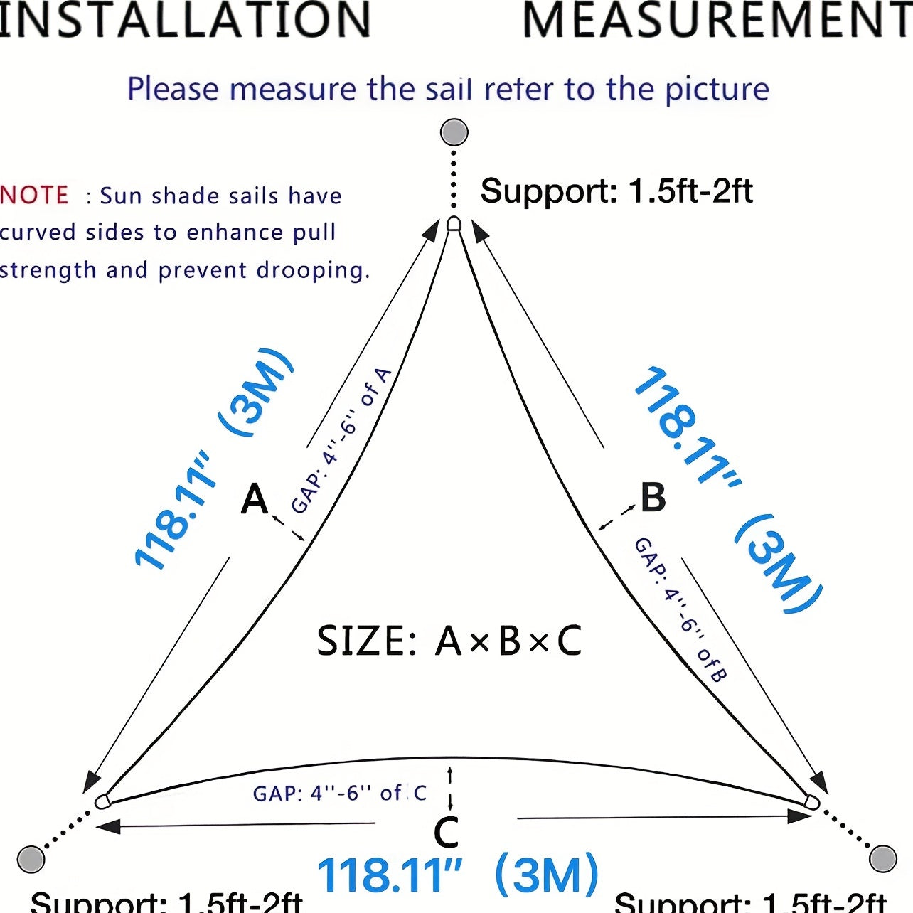 Tashqi joylar uchun kulrang 100% polyester 600D og'ir turdagi matodan tayyorlangan uchburchak quyosh soyasi yelqi.
