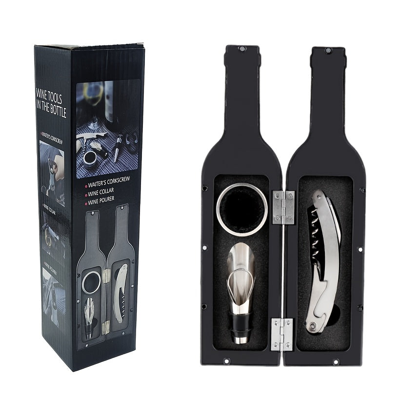 Portable Wine Opener Set Metal and Plastic No Electricity Gift for Holidays