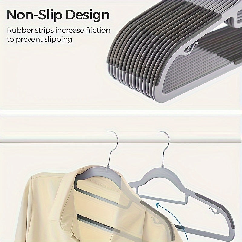 20 Non-Slip Heavy Duty Plastic Clothes Hangers for Organizing and Drying