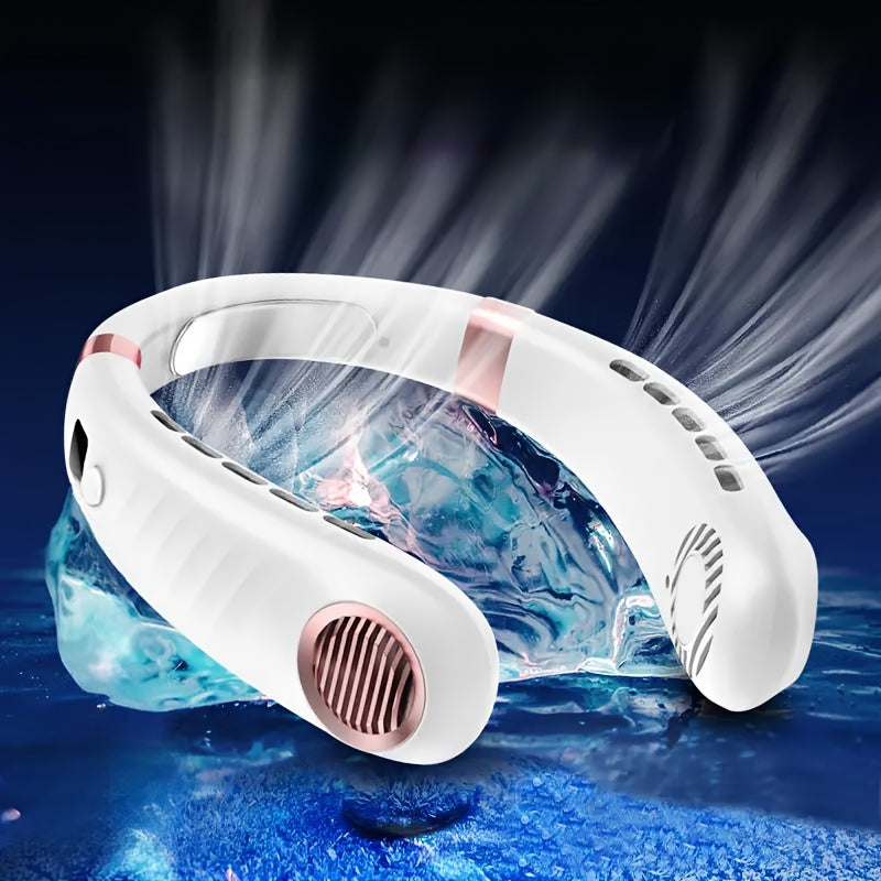 Bladeless Neck Fan USB Rechargeable 5-Speed Portable Cooling Device for Travel Sports Work