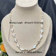 Silver Cross Pendant Necklace with Freshwater Baroque Pearl