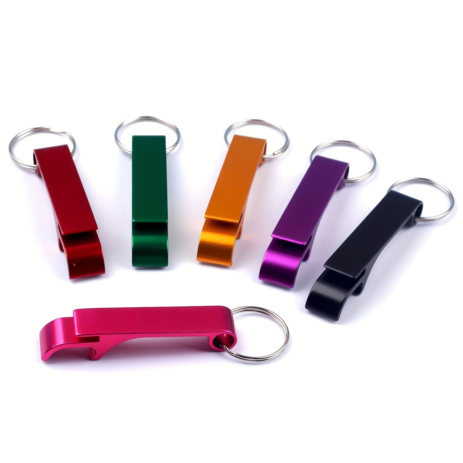 Custom Engraved Bottle Opener Keychains Multi-Color Aluminum for Weddings and Birthdays