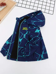 Мужская ветронепроницаемая куртка с капюшоном, флисовая подкладка, водостойкая, для активного отдыха, повседневная парка