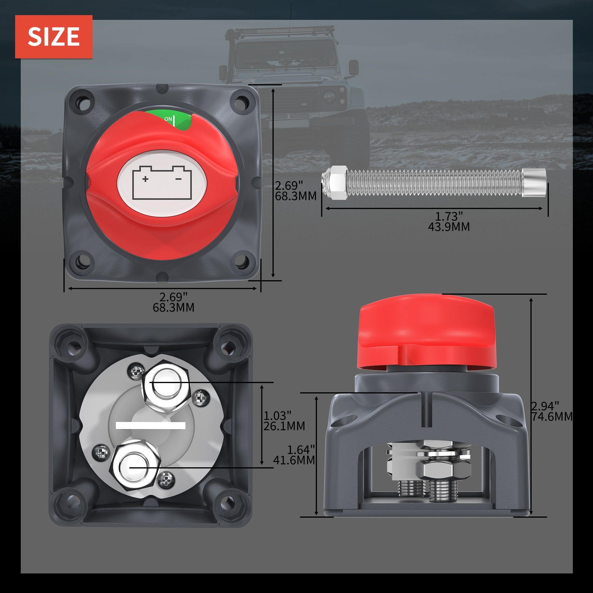 Морской аккумуляторный выключатель 12В-48В Морская лодка, дом на колесах, квадроцикл, утюг, утюг