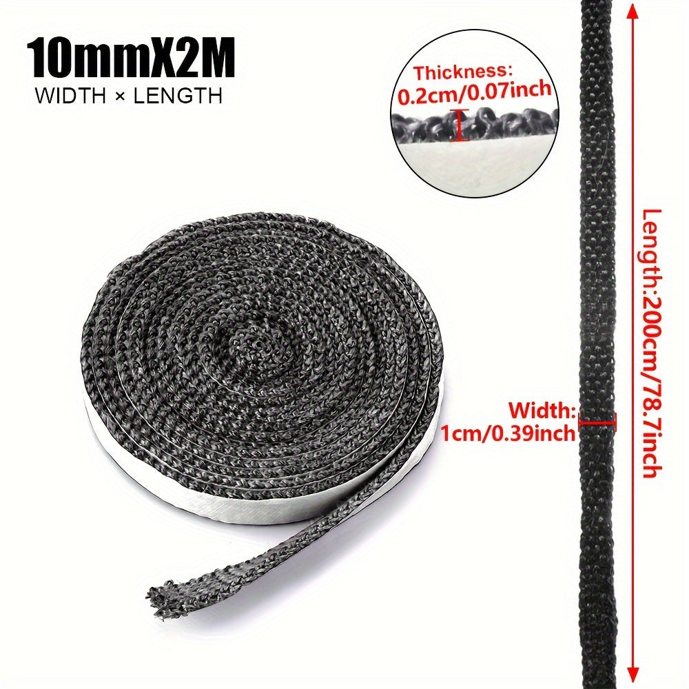 Fireproof Seal Rope Fiberglass 2m x 3mm High-Temperature Stove Fireplace Oven Sealing