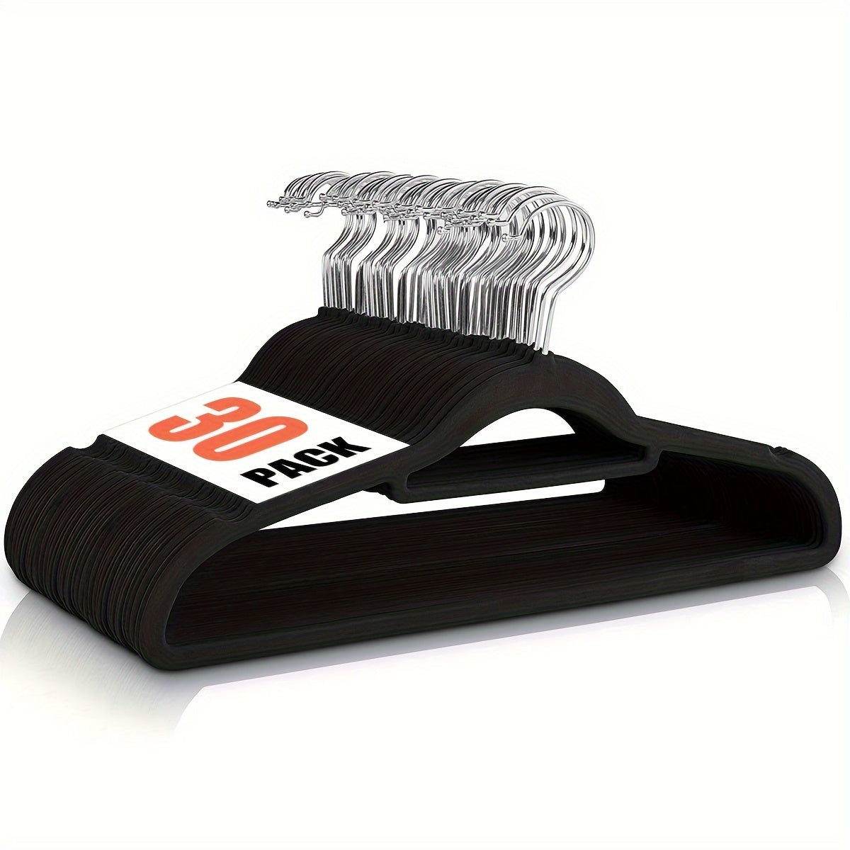Висящие непомечающие вешалки для одежды комплектами по 30, 50 или 100 штук - идеально подходят для экономии пространства и организации одежды в спальне, ванной, офисе, прихожей, шкафу, гардеробе, доме или общежитии. Изготовлены из нескользящего пластика.