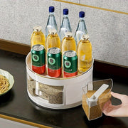 Durable Plastic Countertop Rack Rotating Spice Organizer with Multiple Compartments