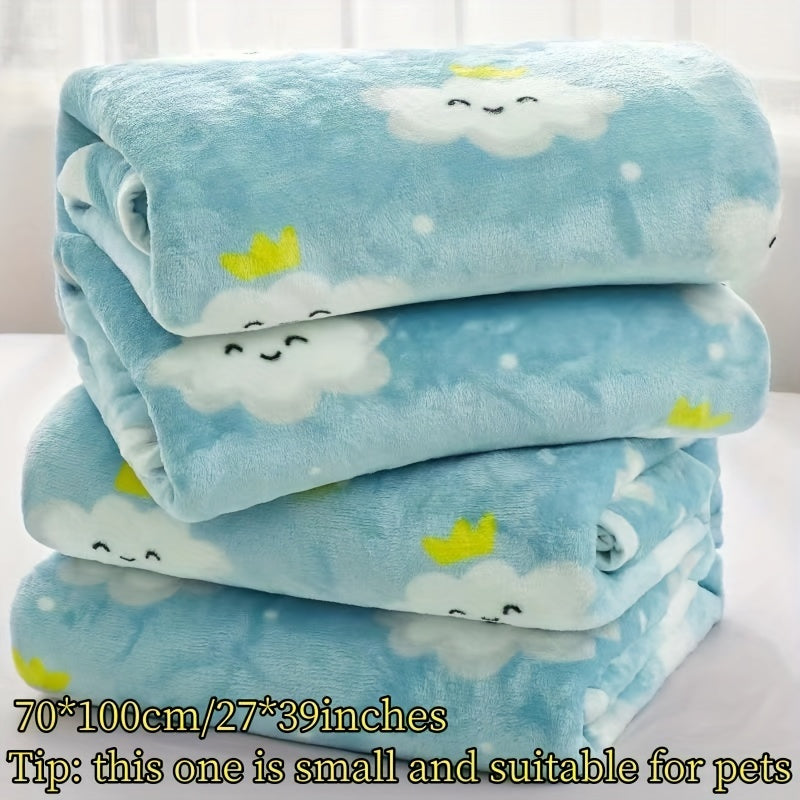 Floral Patterned Flannel Fleece Throw Blanket for Sofa Bed Camping All Seasons