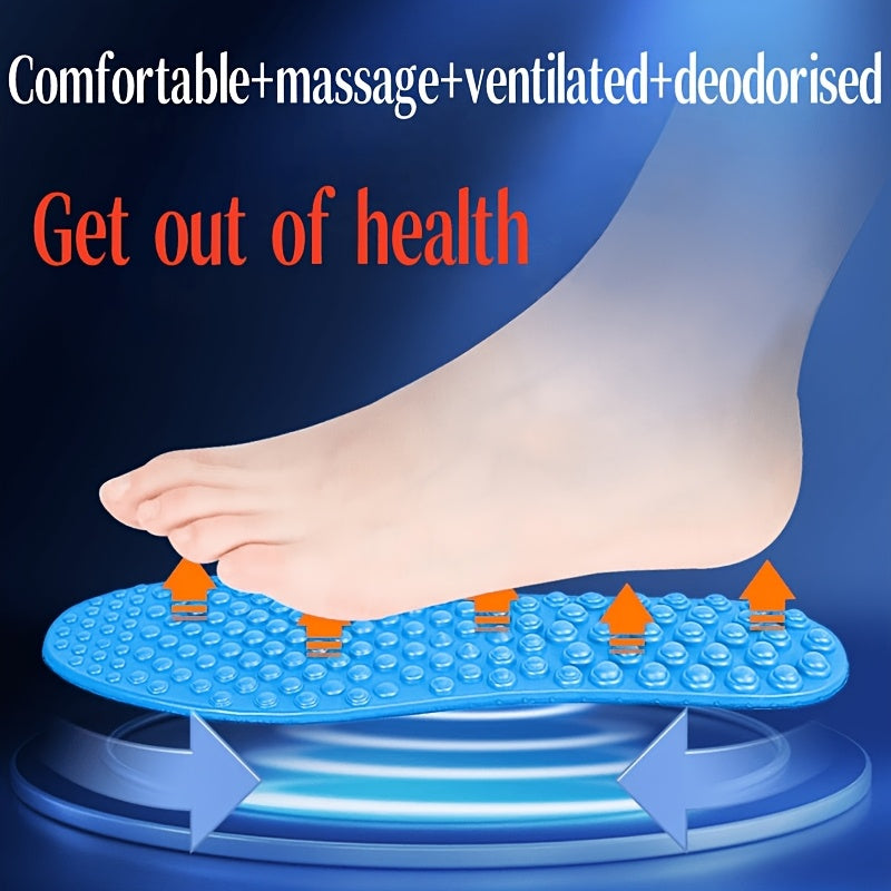 Unisex Breathable Shock-Absorbing Massage Insoles for Running and Walking