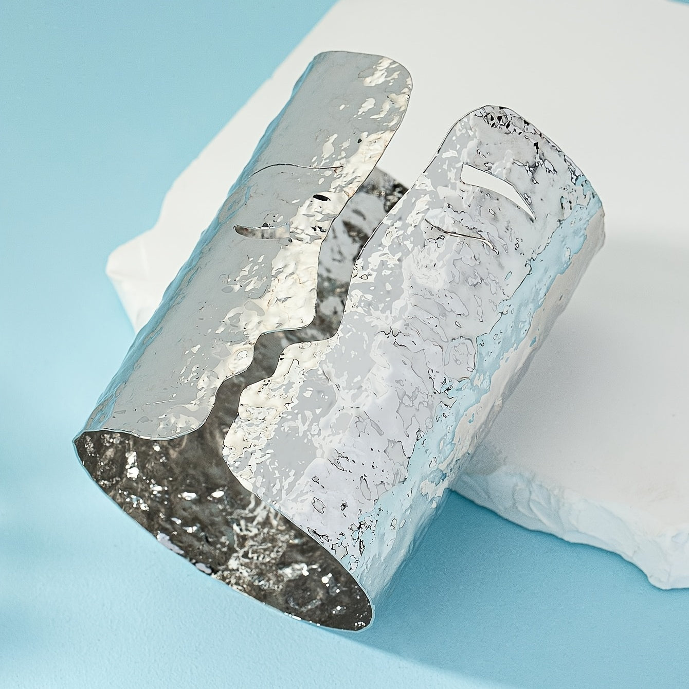 Open Iron Bangle with Elegant Face Design for Casual or Party Wear