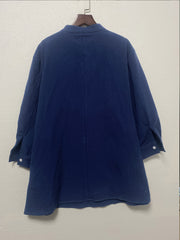 Women's Plus Size Casual Solid Color Shirt Polyester Blend Stand Collar Button