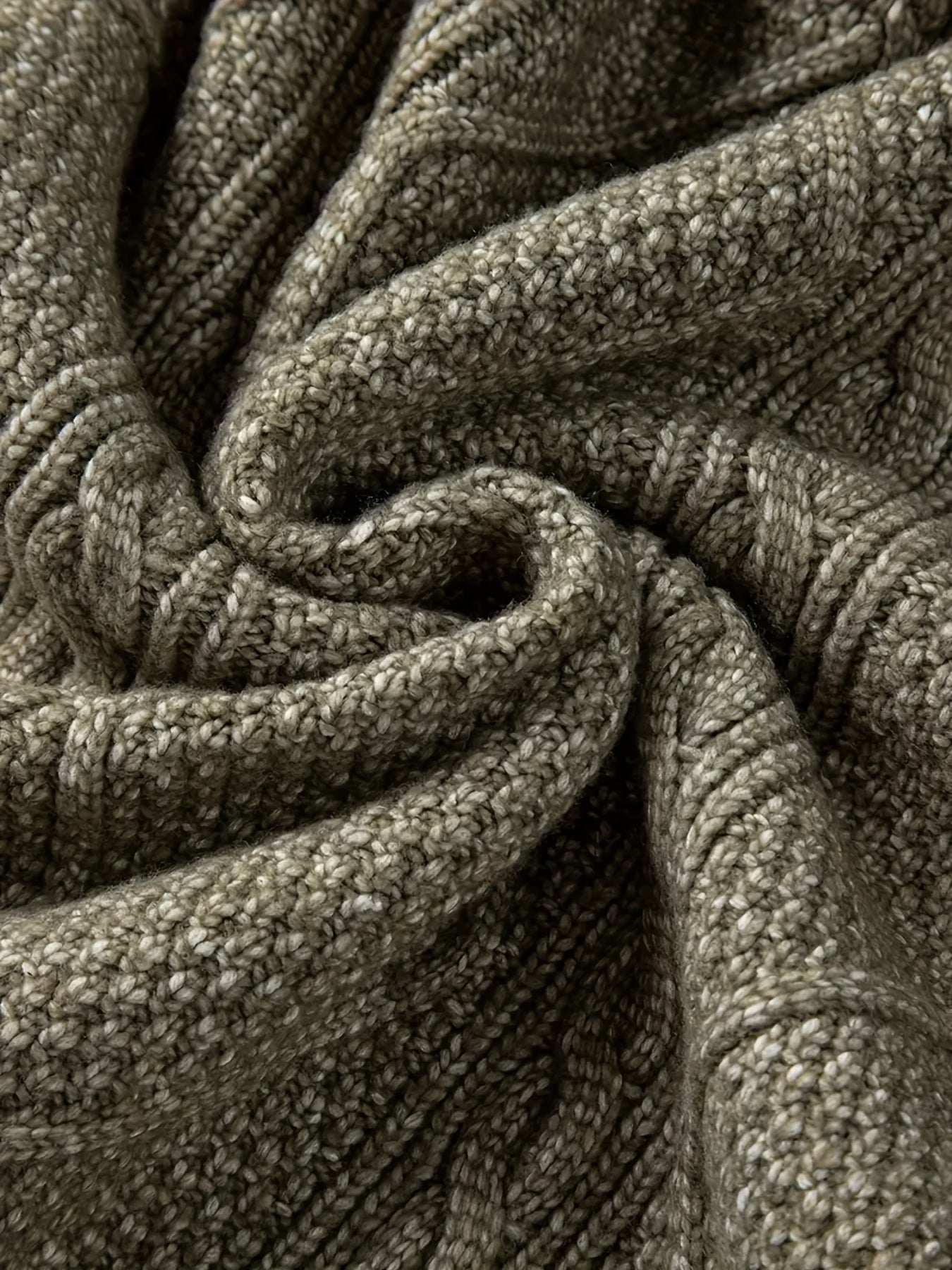 Plus Size Women's Cozy Cable Knit Sweater Long Sleeve Beige Fall Winter