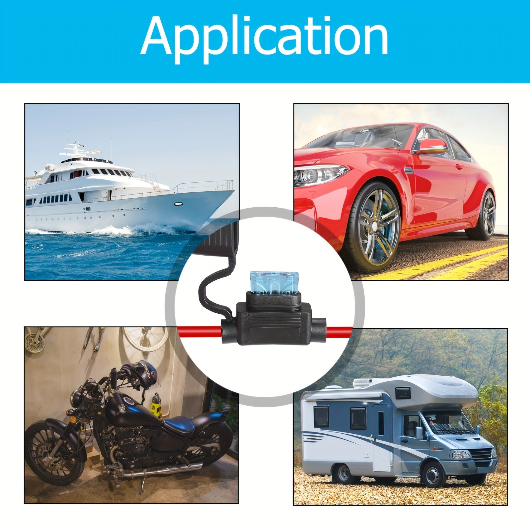 Inline Fuse Holder 14 AWG 12V 15A Blade Fuse Wire Connector