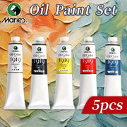 Oil Paint Set 5 Pieces 1.7 Fl Oz Vibrant Colors Professional Quality