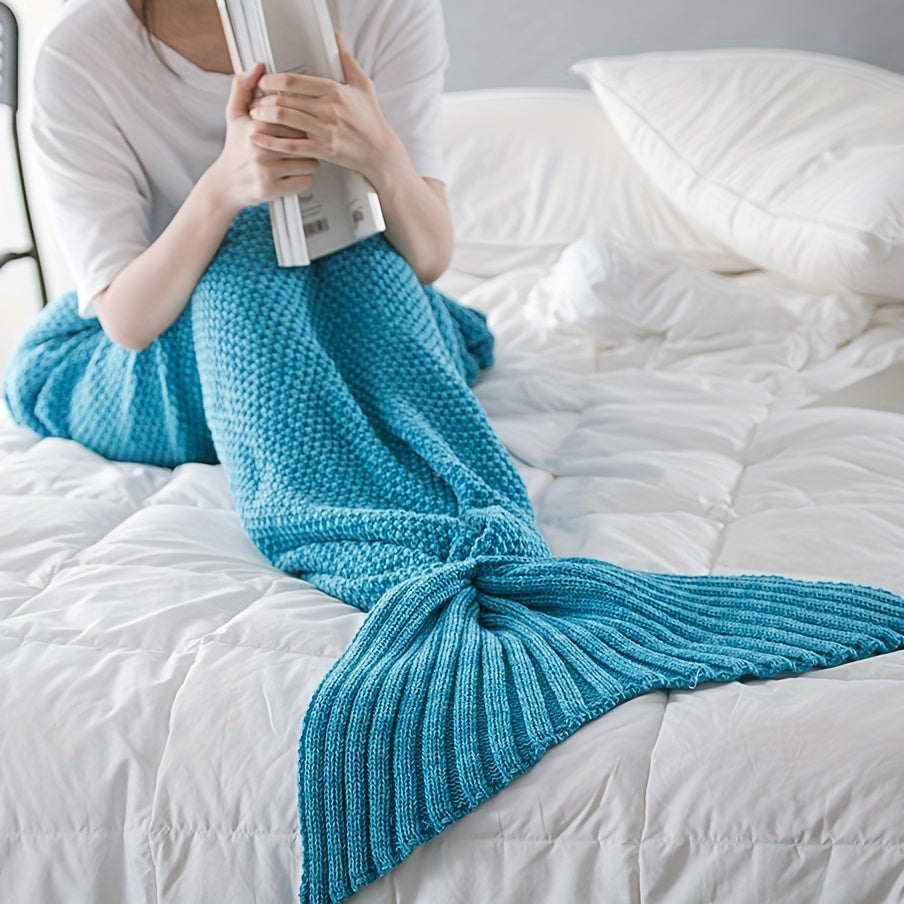 Mermaid Tail Blanket Crochet Cozy Lounge Sleep Gift for Women