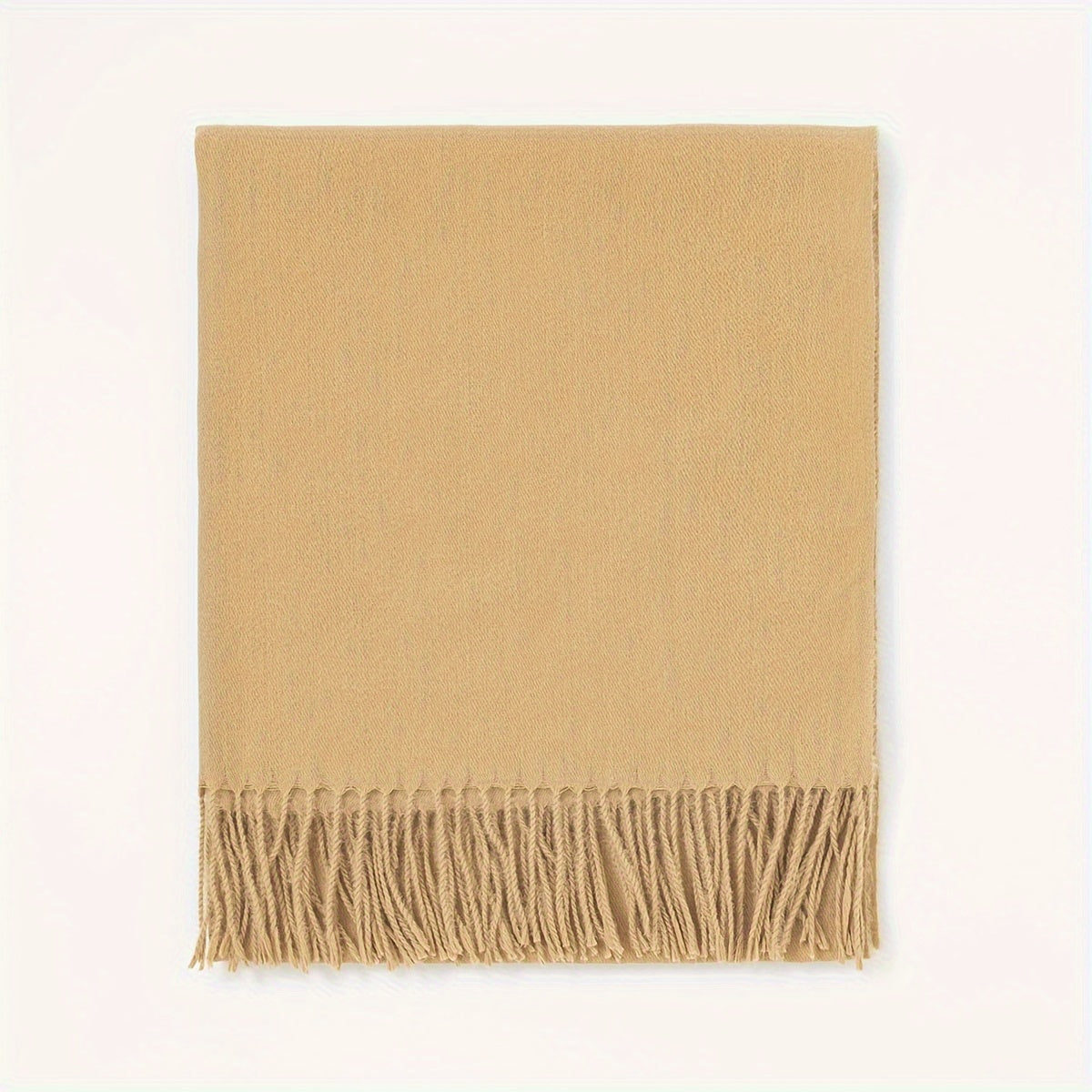 Women's Solid Color Scarf with Tassels Polyester Shawl for Casual Wear in Maroon Blue