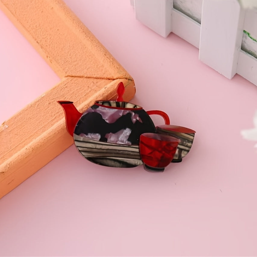 Kiyimlar va aksessuarlar uchun akril qozon shaklidagi brosh pin