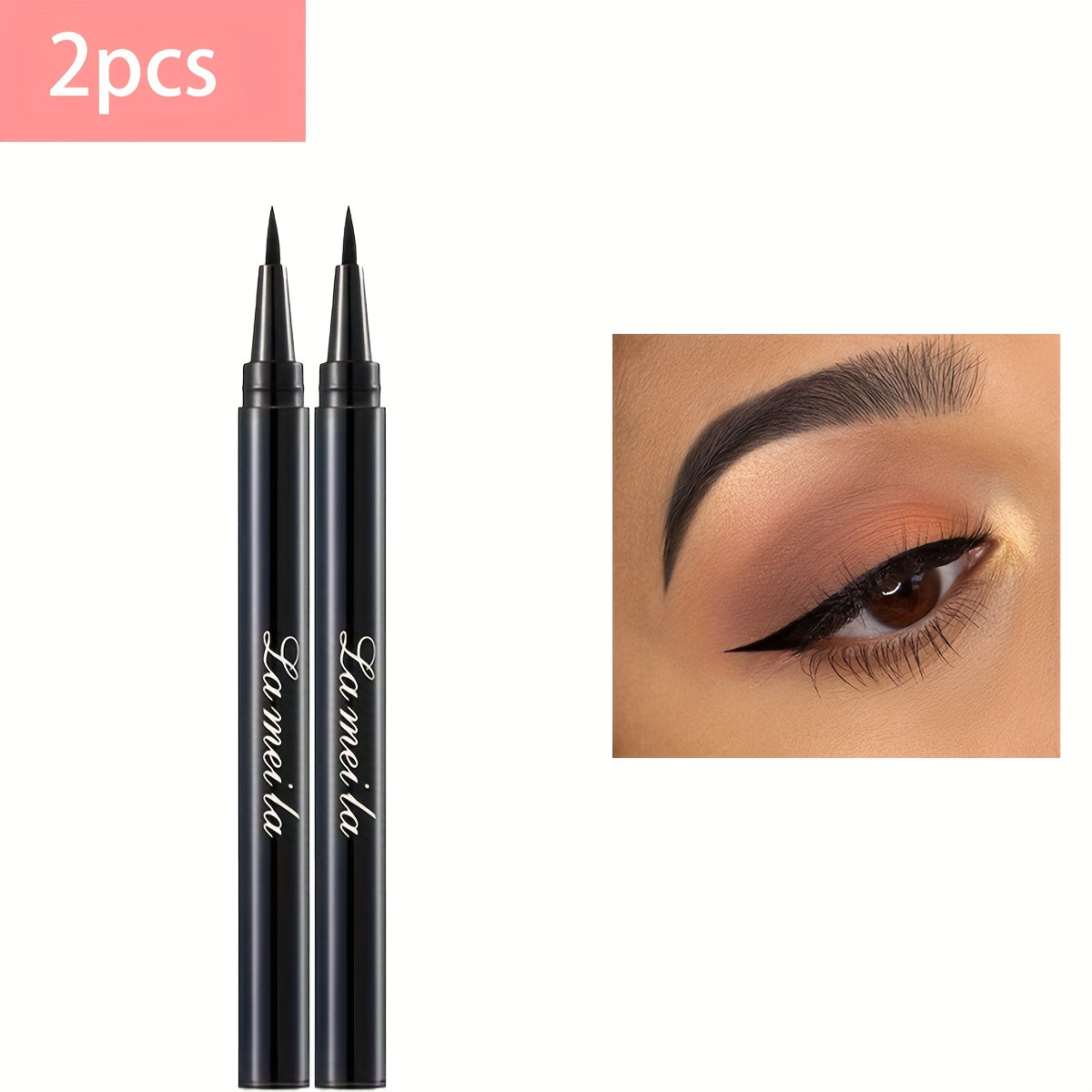 Black Liquid Eyeliner Pen for Women Waterproof Smudge-Proof Long-Lasting