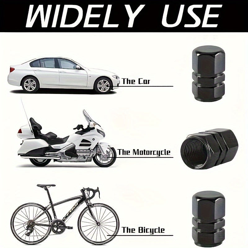 Universal Aluminum Alloy Tire Valve Stem Caps Waterproof Dustproof for Cars Bikes
