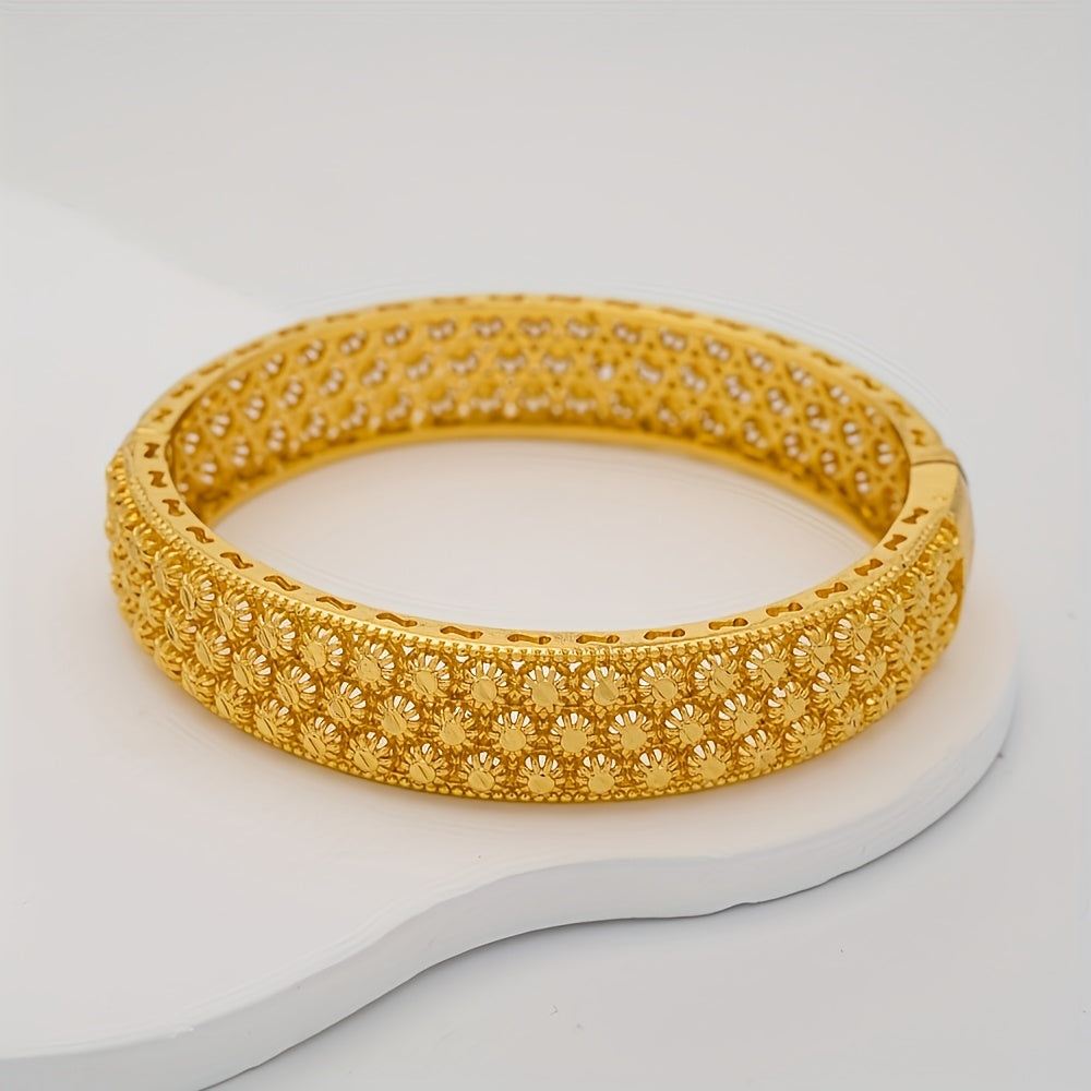 Gold Open Bracelet for Women Hollow Design Ethnic Jewelry for Middle East Festivals and Gifts