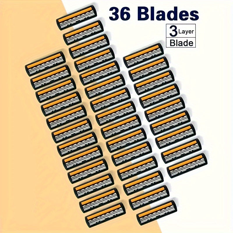 Replaceable 3-Layer Stainless Steel Safety Razor Blades for Men
