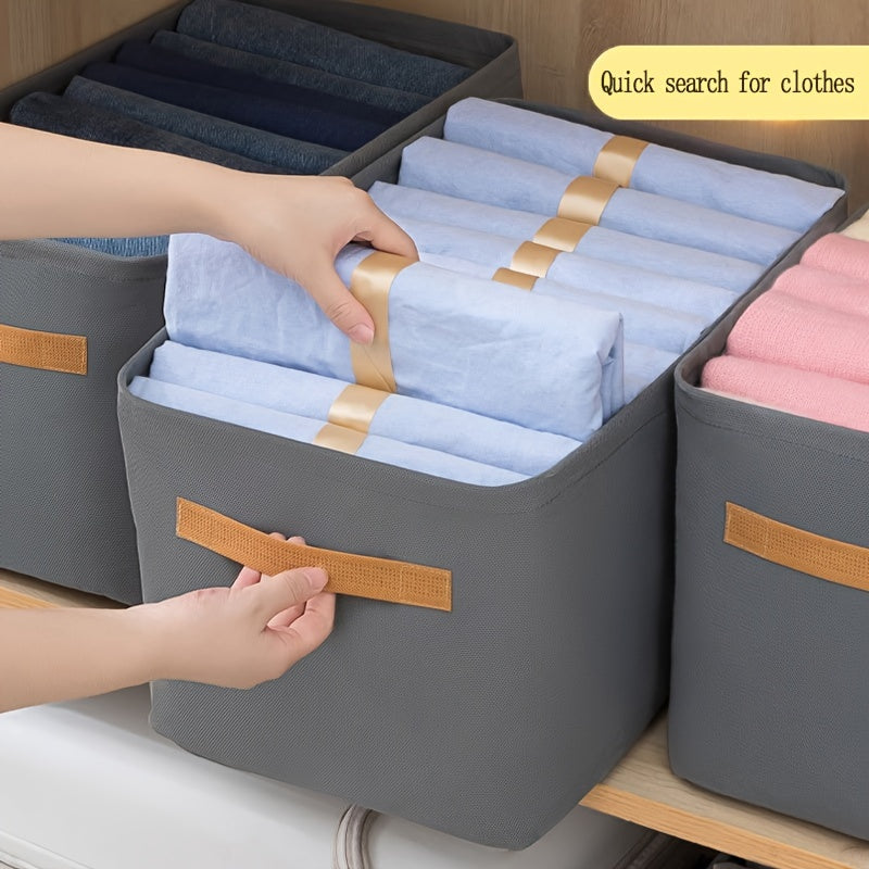 Fabric Drawstring Pants Storage Organizer with Multi-Layered Sections for Bedroom