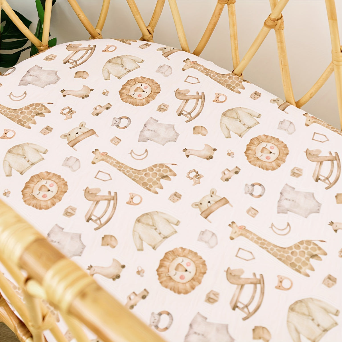 Sábana de poliéster suave para moisés con estampado de animales para bebés