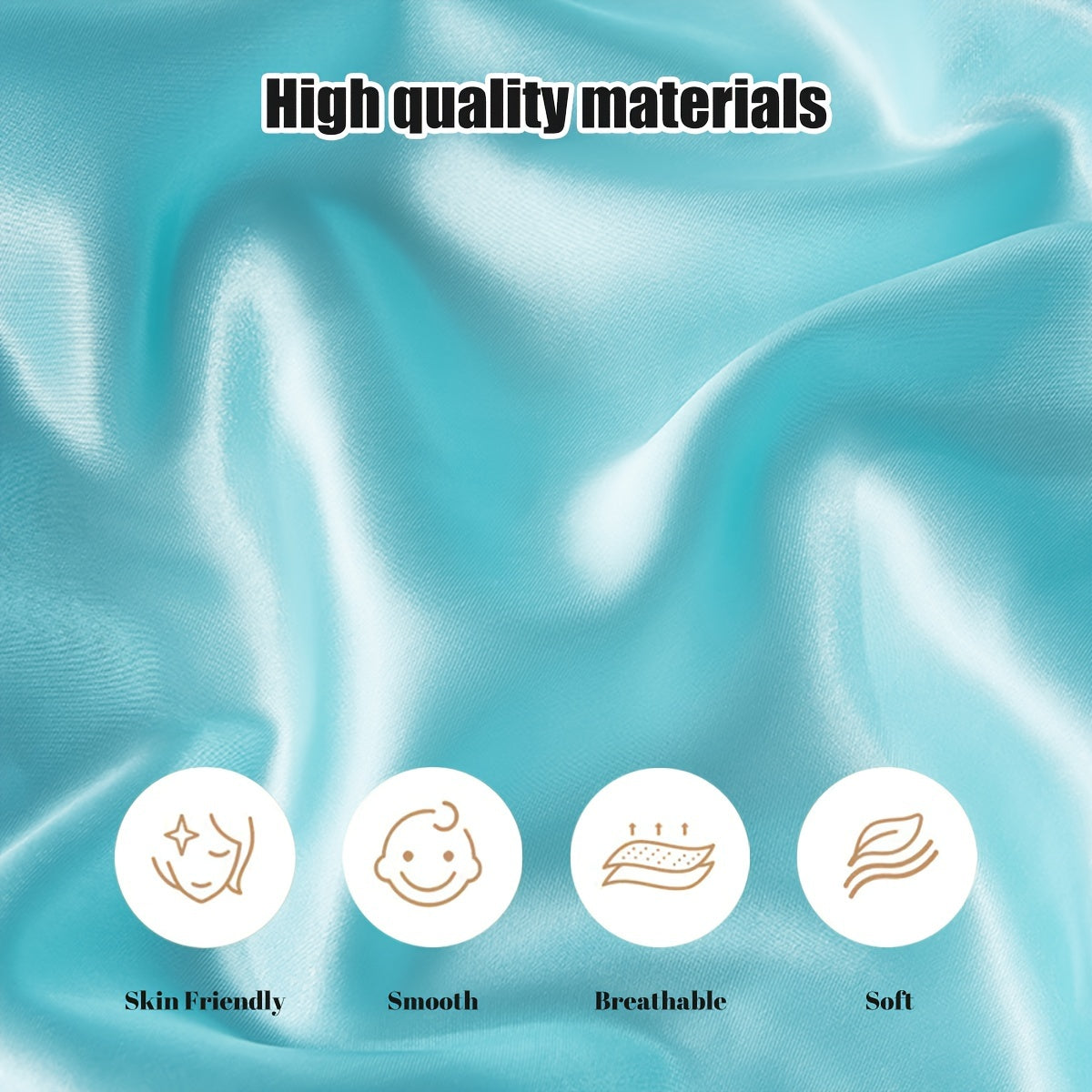 Pair of 2 Satin Elastic Pillowcases Solid Color Silky Soft Bedroom Sofa Covers