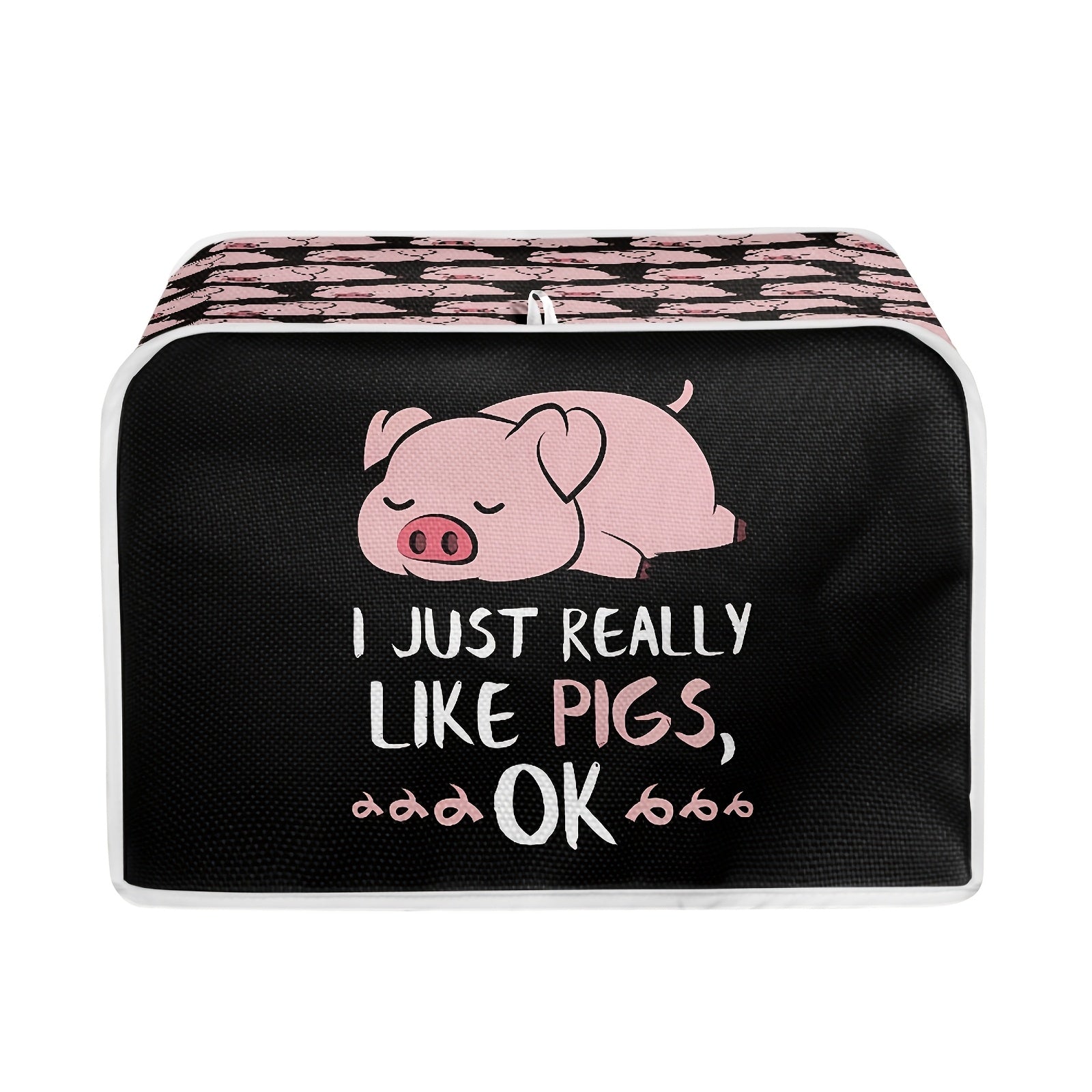Pig Print Toaster Cover Dustproof Anti-Fingerprint Oil-Resistant Washable Kitchen Protector