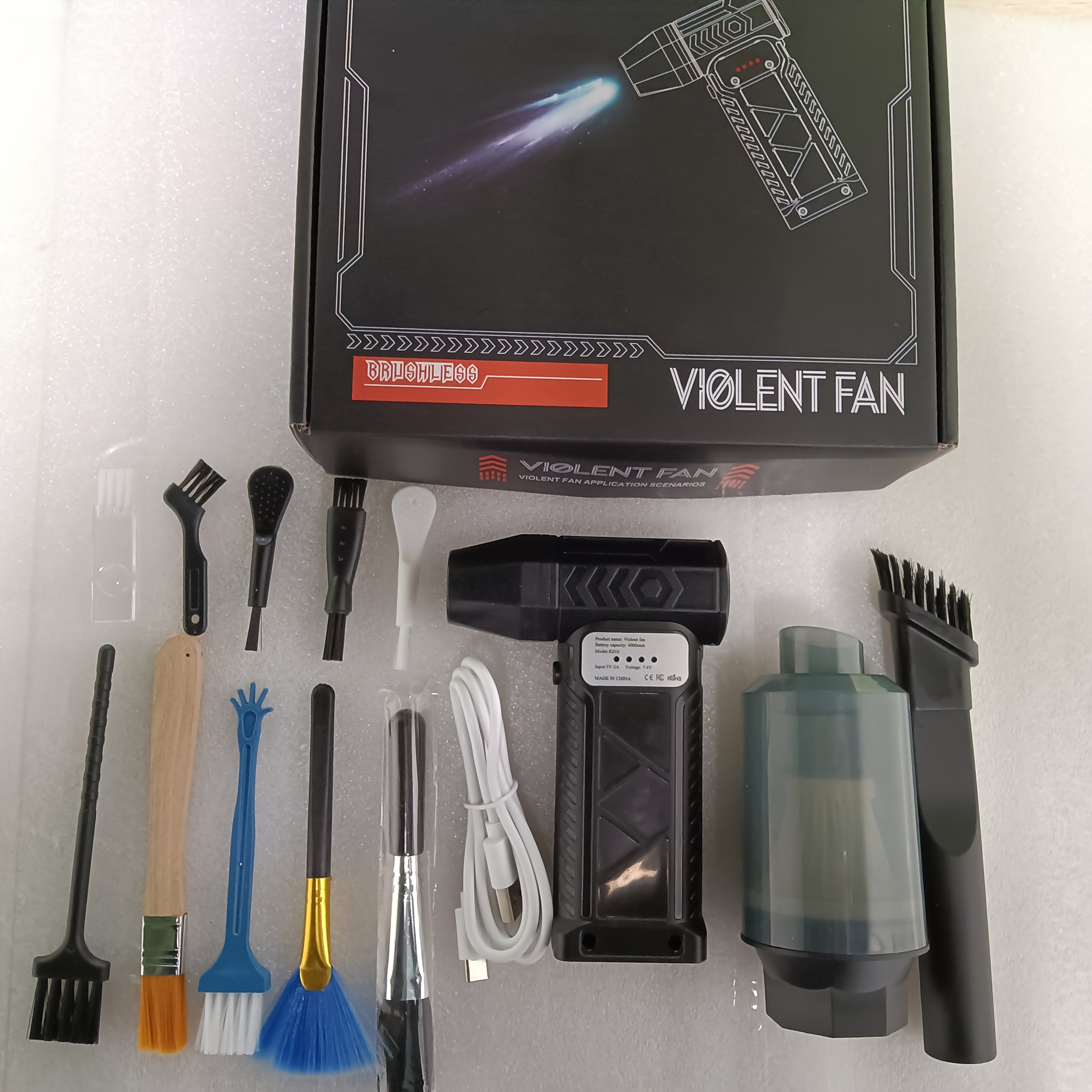 Portable Dual-Function Fan with 150,000 RPM for Outdoor Tasks USB Rechargeable