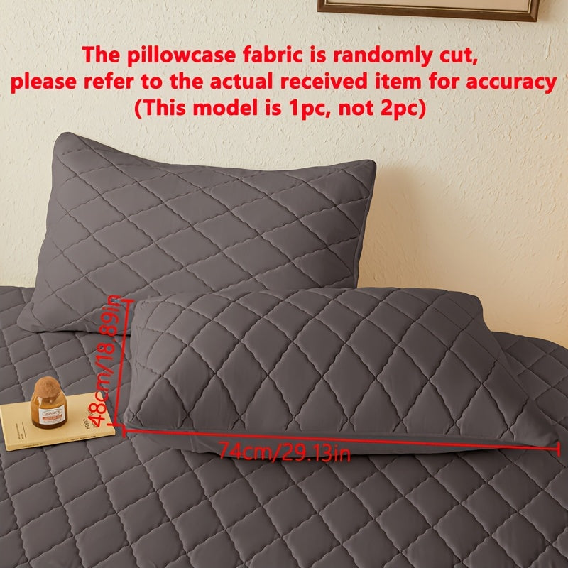 Conjunto de fundas de almohada transpirables e impermeables con protector anti polvo y patrón de cuadrícula diagonal