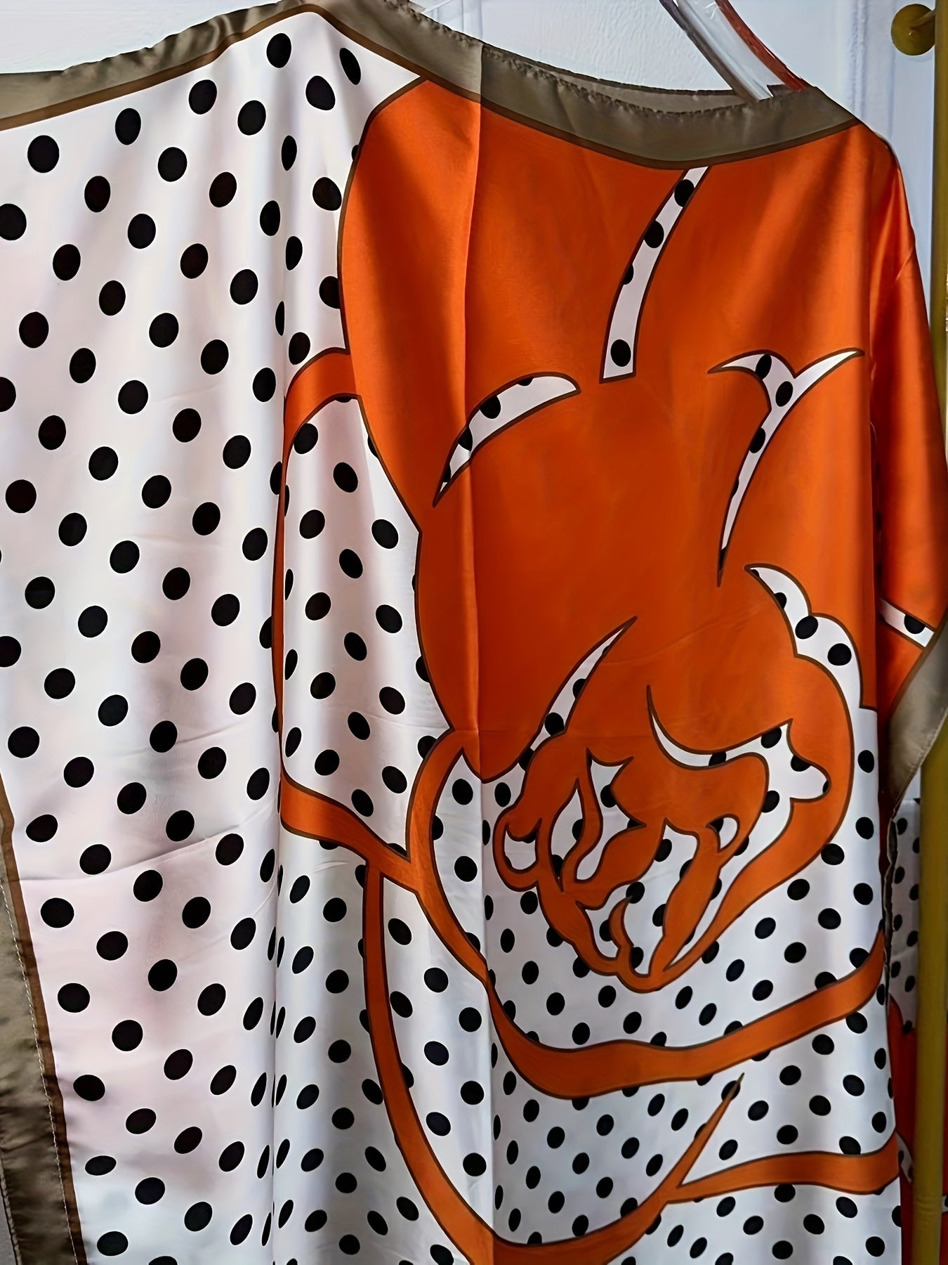 Women's Floral Print Abaya Polyester Loose Fit Maxi Dress for Spring Summer