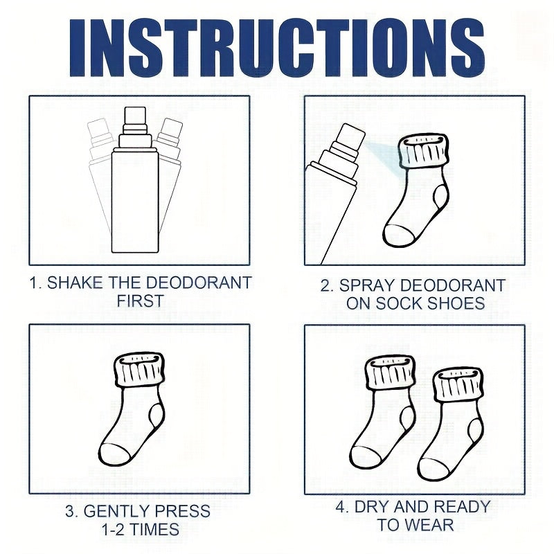 Barcha poyafzallar uchun uniseks poyafzal va paypoq deodorant spreyi yangilovchi