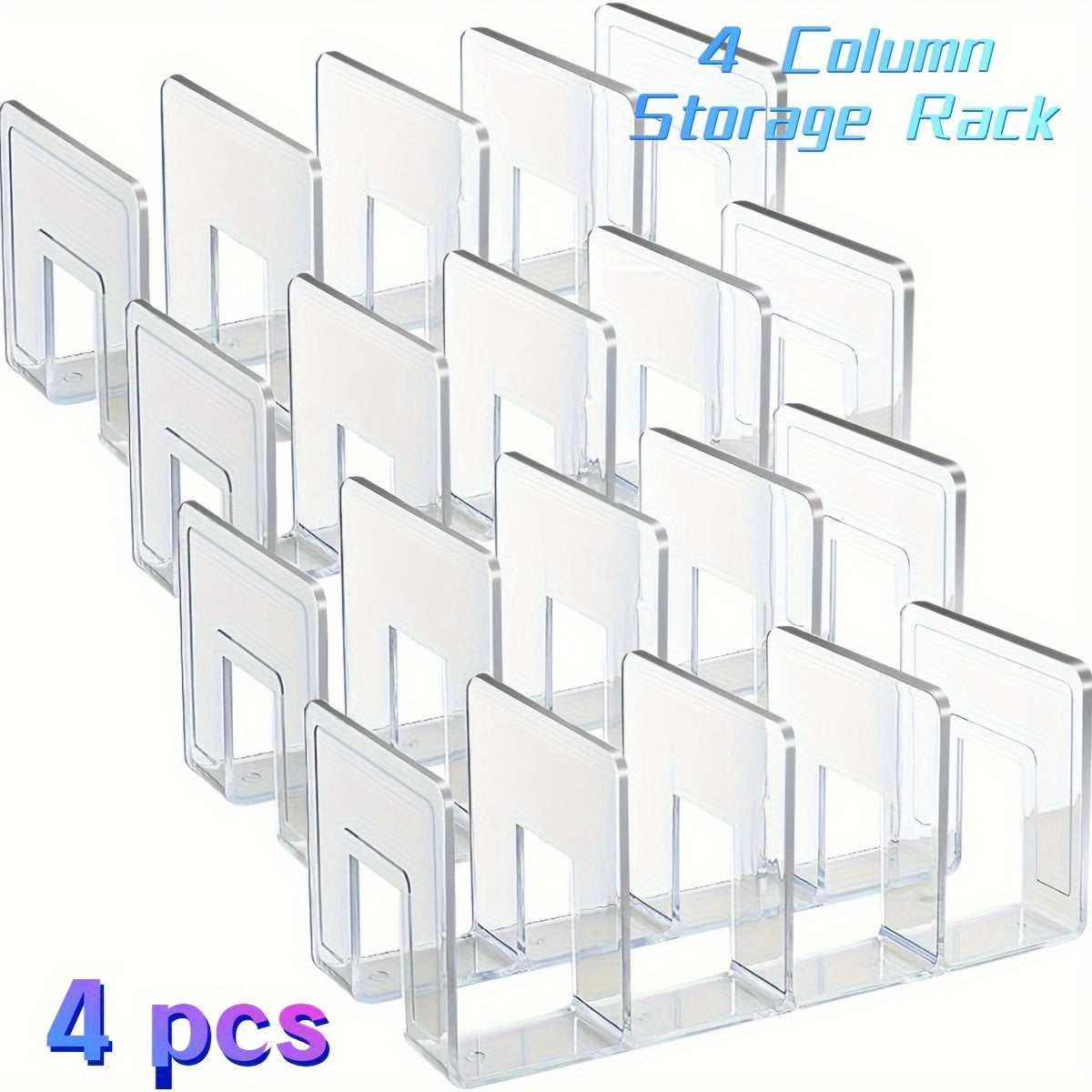 Acrylic Clear Storage Rack Set for Organizing Bags Clothes and More 4 Pieces