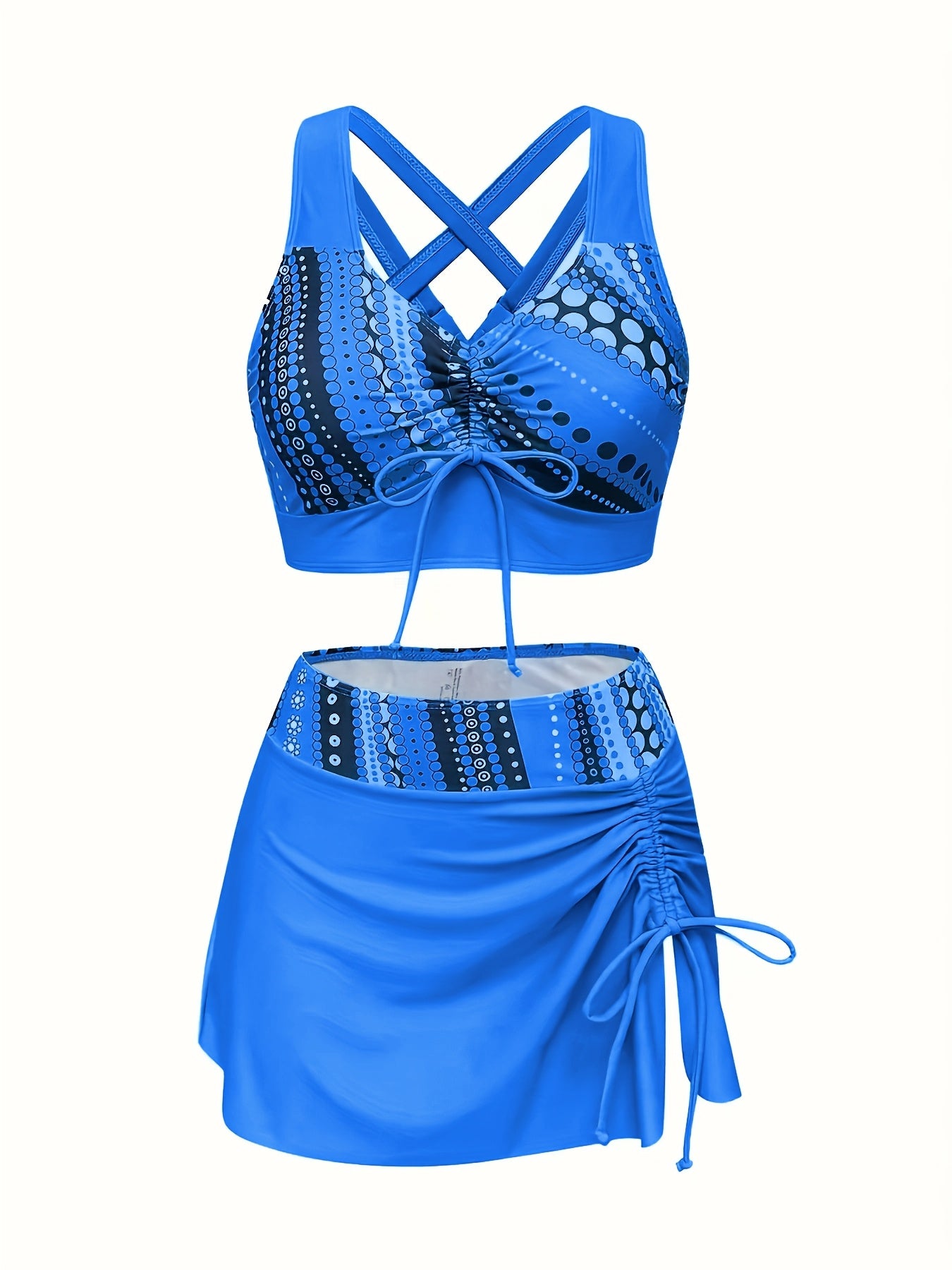 Women's Stylish Tankini Set with Padded Top and High-Waist Bottoms for Swimming