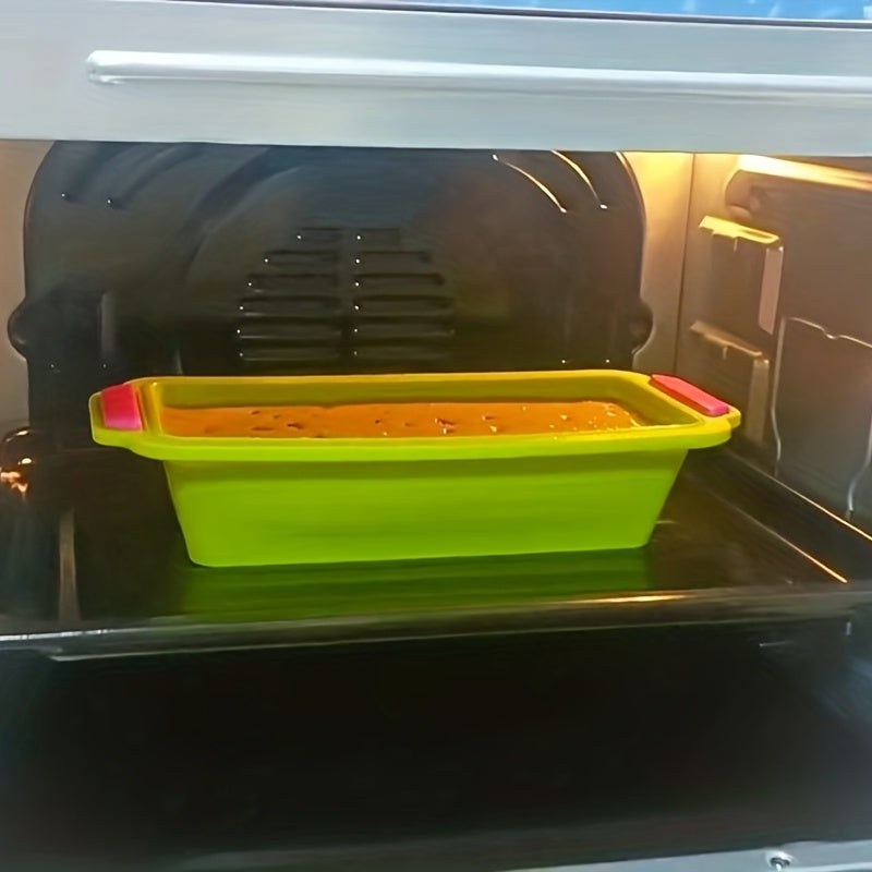 Yog‘ochsiz silikon kek qoliplari, to‘rtburchak pishirish asbobi, BPAsiz, issiqlikka chidamli