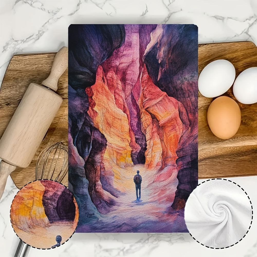 Set of 2 Ultra Soft Kitchen Towels 16x24 Inches Highly Absorbent Dish Hand Towels