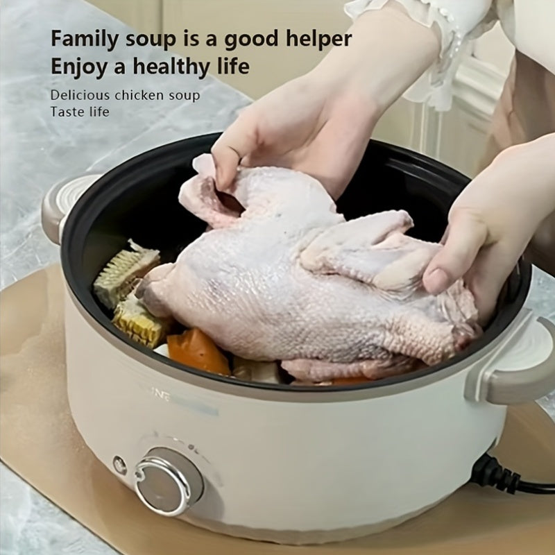 Double-layer electric cooker with steaming and boiling functions for home, office, outdoor, camping, and gatherings