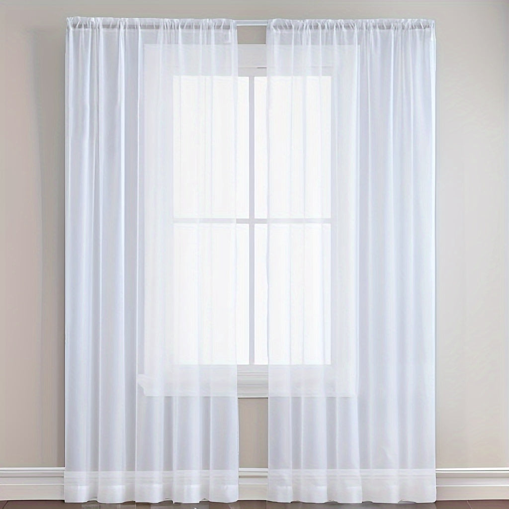 Contemporary Sheer Window Curtain for Bedroom, Gauze Panel, Cordless, Machine Washable