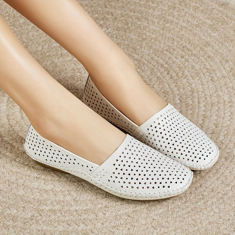 Women’s Lightweight Hollow-Out Flats Slip-On Oxford Shoes Cushioned Comfort