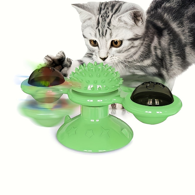 Rotating Cat Toy with Windmill Turntable Stimulates Play and Vitality