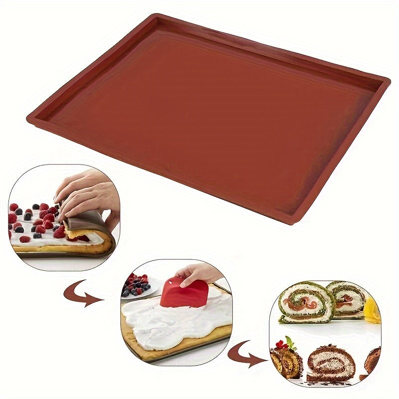 Silicone Swiss Roll Cake Mat Flexible Baking Tray Heat Resistant Jelly Roll Pan