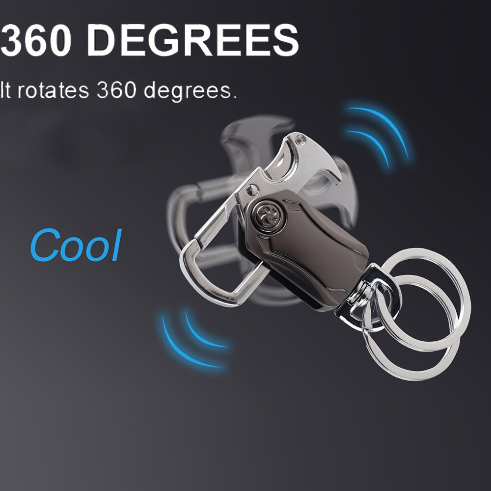 Men's Multifunctional Keychain with Finger Gyro Bottle Opener Phone Holder Gift