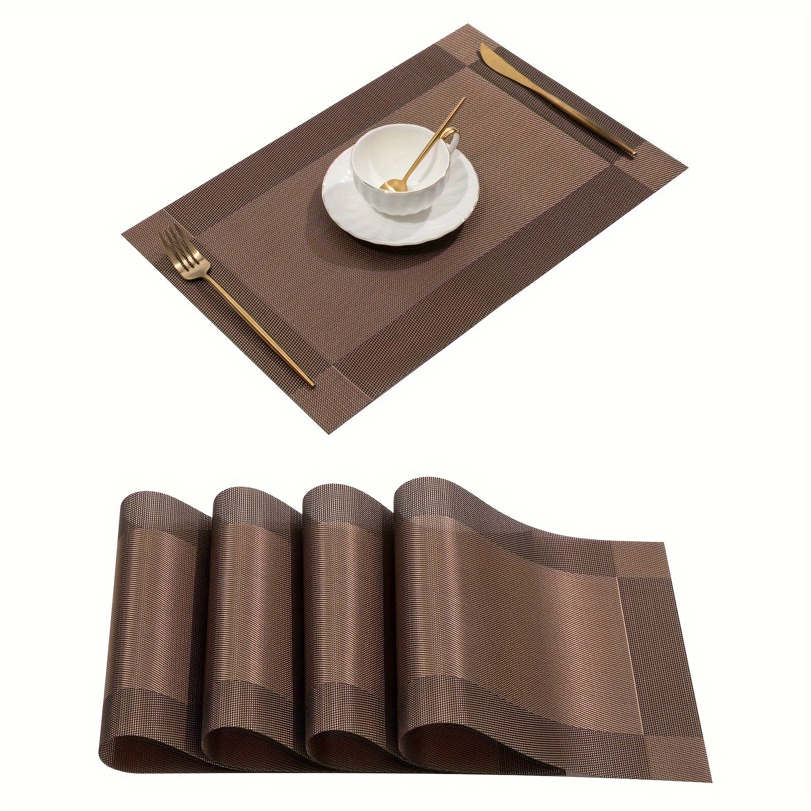 Set of 4, 6, or 8 Cotton Placemats for Dining Table