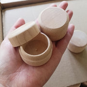 Круглая шкатулка для украшений из бука для колец, серег и ожерелий